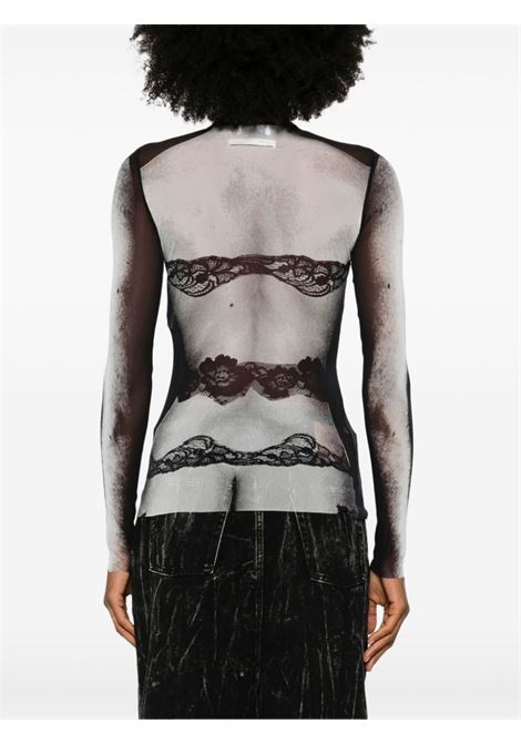 top body lace mariniere donna nero in poliammide  JEAN PAUL GAULTIER | 24/31-F-TO228-T564-000201